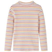 VidaXL Kindershirt met lange mouwen 92 gestreept ecru - thumbnail