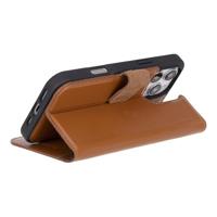 NorthLife iPhone 16 Pro Max - Leren Afneembare 2-in-1 bookcase telefoonhoes - Cognac - thumbnail