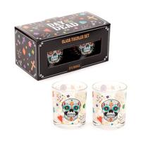 Dia de Los Muertos Set 2 glazen Drinkglazen 250ml - thumbnail