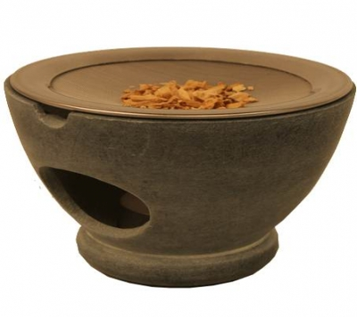 Wierookbrander Maroque Zeepsteen Grijs met Zeef