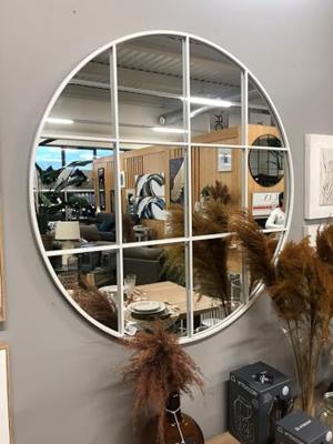 Wandspiegel Cirkelvormig Metaal Wit (100 x 2,5 x 100 cm) Wandspiegel Cirkelvormig Metaal Wit (100 x 2,5 x 100 cm)