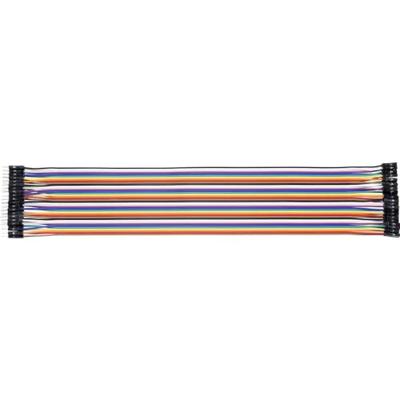 Renkforce JKMF403 Jumperkabel Arduino, Banana Pi, Raspberry Pi® [40x Draadbrug-stekker - 40x Draadbrug-bus] 30.00 cm Bont