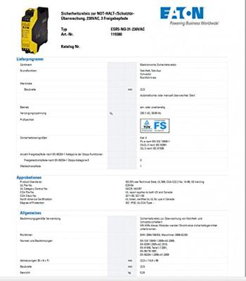 Eaton ESR5-NO-31-230VAC Veiligheidsrelais (b x h x d) 22.5 x 99 x 114.5 mm 1 stuk(s) Eaton ESR5-NO-31-230VAC Veiligheidsrelais (b x h x d) 22.5 x 99 x 114.5 mm 1 stuk(s)