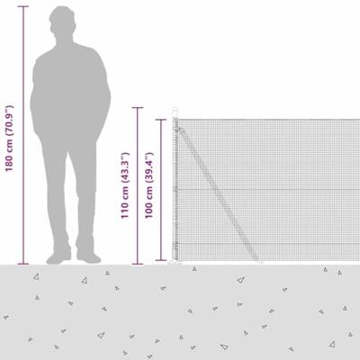 VidaXL Afrasteringspaal groen 10 x 1 m (12 x 12 mm gaas) staal