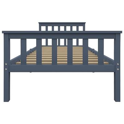Bedframe massief grenenhout grijs 100x200 cm
