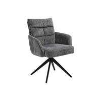 Tower Living Draaibare Eetkamerstoel 'Rosora' Chenille, kleur Grijs - thumbnail