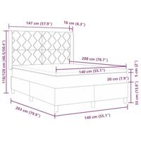 Boxspringbed met matras stof lichtgrijs 140x200 cm - thumbnail