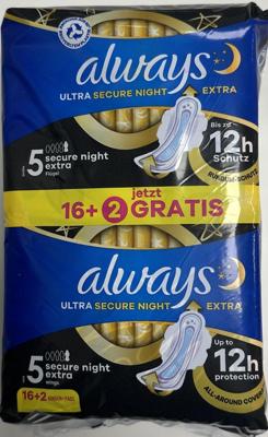 Always Always Ultra Binding Secure Night Extra met vleugels 16 + 2 Always Always Ultra Binding Secure Night Extra met vleugels 16 + 2
