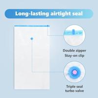 VidaXL Opslagzakken met opslag 5 pcs transparant en blauw 120 x 70 cm - thumbnail