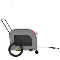 Hondenfietstrailer oxford stof en ijzer oranje en grijs - thumbnail