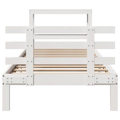 Bedframe met hoofdeinde zonder matras 90x200 cm wit