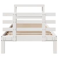 Bedframe met hoofdeinde zonder matras 90x200 cm wit - thumbnail