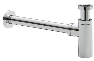 Wiesbaden Luxe bekersifon rond incl muurbuis en rozet. chroom