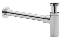 Wiesbaden Luxe bekersifon rond incl muurbuis en rozet. chroom - thumbnail