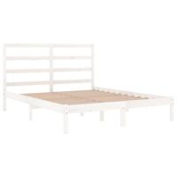 Bedframe zonder matras massief grenenhout wit 140x190 cm - thumbnail
