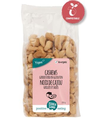 TerraSana Cashewnoten roasted zonder zout bio 250 Gram