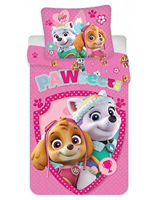 Paw Patrol peuterdekbedovertrek Skye en Everest 100 x 135 cm Katoen
