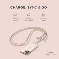 Satechi OntheGo crossbody lanyard USB-C cable - Desert Rose - thumbnail