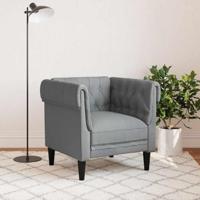 Fauteuil Chesterfield-stijl stof lichtgrijs - thumbnail