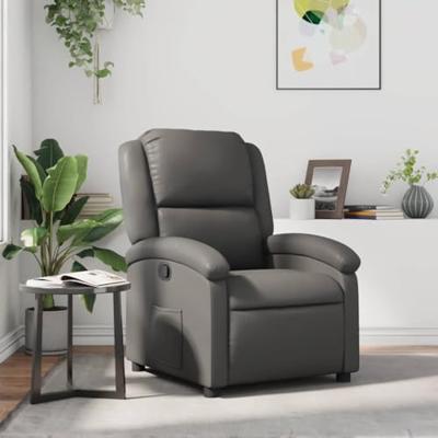 Fauteuil verstelbaar kunstleer grijs