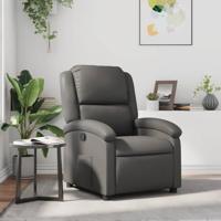 Fauteuil verstelbaar kunstleer grijs - thumbnail