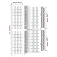 Kamerscherm met 4 panelen massief paulowniahout zwart - thumbnail