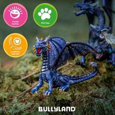 Bullyland Draak zittend blauw/zilver (75594)