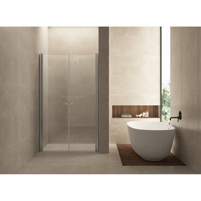 Wiesbaden Douchedeur | 2 Pendeldeuren | 90x200cm | 6mm NANO coating glas | Chroom | Nisdeur