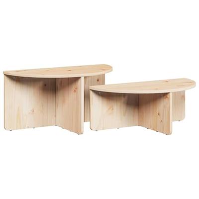 Salontafel 2 pcs Naturel 79 x 39.5 x 40 cm Massief grenenhout