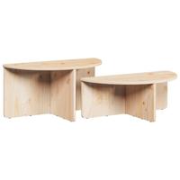 Salontafel 2 pcs Naturel 79 x 39.5 x 40 cm Massief grenenhout - thumbnail
