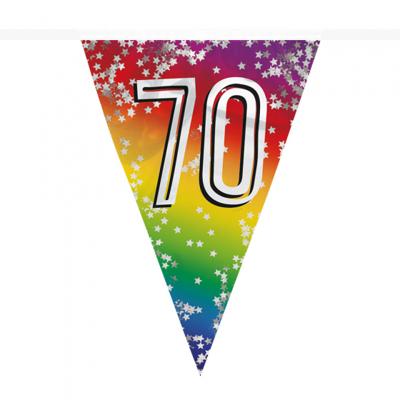 Vlaggenlijn Cijfer 70 Regenboog Met Sterren (6m)
