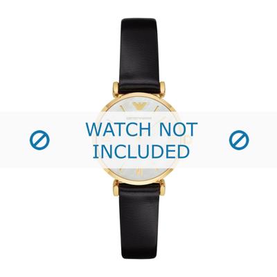 Horlogeband Armani AR1910 Leder Zwart 14mm