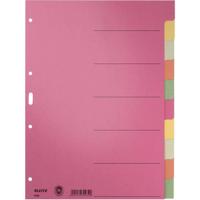 Leitz 43580000 Register DIN A4 blanco Karton (dun) Meerdere kleuren 6 tabbladen 43580000 - thumbnail