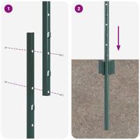 VidaXL Afrasteringspaal 5 pcs groen 140 cm staal - thumbnail