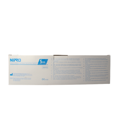 Nipro Injectiespuit 2-delig 5ml luer slip excentrisch 100 Stuks Nipro Injectiespuit 2-delig 5ml luer slip excentrisch 100 Stuks