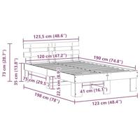 Bedframe met hoofdeinde Bruin 120 x 190 cm Massief grenenhout - thumbnail