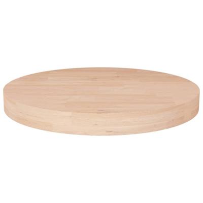 Tafelblad rond 50x4 cm onbehandeld massief eikenhout