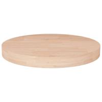 Tafelblad rond 50x4 cm onbehandeld massief eikenhout - thumbnail
