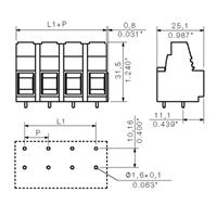 Weidmüller 1839250000 Klemschroefblok 16 mm² Aantal polen 9 Kiezel-grijs 20 stuk(s)