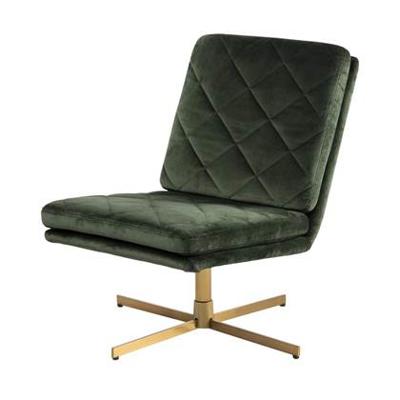 Lisomme Britt draaibare velvet fauteuil - Goud onderstel - Donkergroen Lisomme Britt draaibare velvet fauteuil - Goud onderstel - Donkergroen
