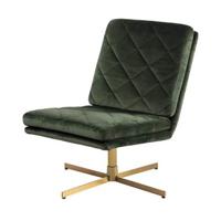Lisomme Britt draaibare velvet fauteuil - Goud onderstel - Donkergroen - thumbnail