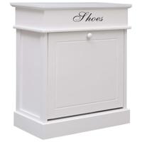VidaXL Schoenenkast 50x28x58 cm paulowniahout wit - thumbnail