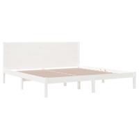 Bedframe extra lang zonder matras massief hout wit 200x210 cm - thumbnail