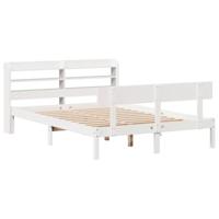 Bedframe zonder matras massief grenenhout wit 120x190 cm - thumbnail