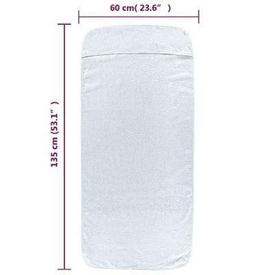 VidaXL Strandhanddoeken 6 st 400 g/m² 60x135 cm stof wit