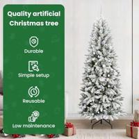 VidaXL Kunstkerstboom wit 210 cm pvc en plastic en staal en pe - thumbnail