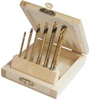 Brüder Mannesmann M54606 HSS Metaal-freesboorset 6-delig 3 mm, 4 mm, 5 mm, 6 mm, 6.5 mm, 8 mm TiN Cilinderschacht 1 set(s) - thumbnail