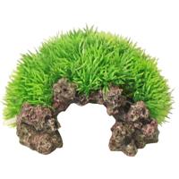 Plastic Green Moss op rots met uitstromer 16x8.5 cm Decoratie Gebr. de Boon - Gebr de boon - thumbnail