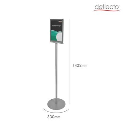 Deflecto 692056-A4S Folderhouder, Vloerstatief Zilver DIN A4 1 stuk(s) Aantal vakken: 2 (l x b x h) 330 x 330 x 1422 mm - thumbnail