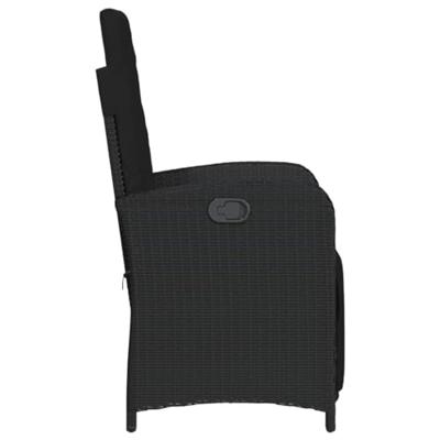 Tuinstoelen 2 st verstelbaar met voetensteun poly rattan zwart